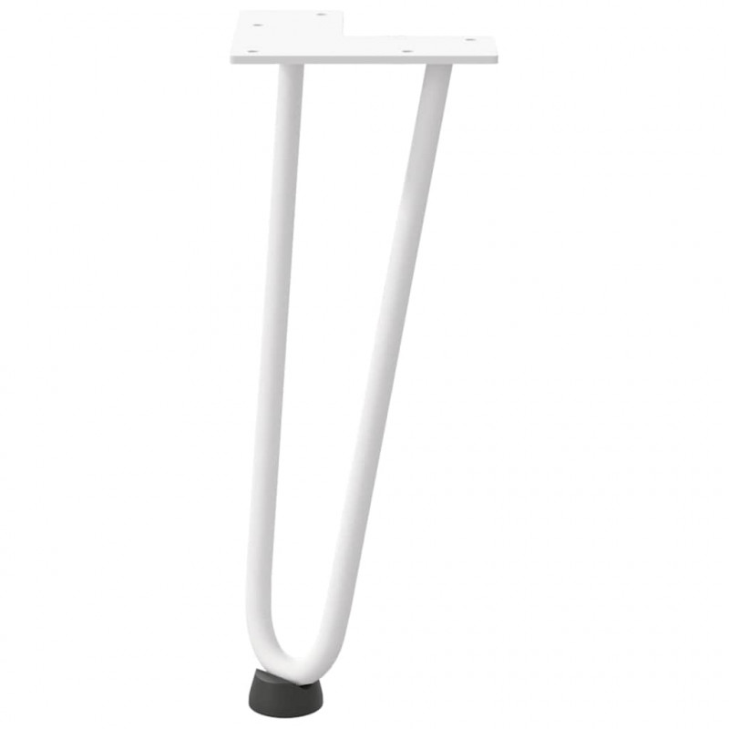 Nogi do stolika kawowego w kształcie spinki do włosów 4 szt. Białe 30 cm Stal lite
