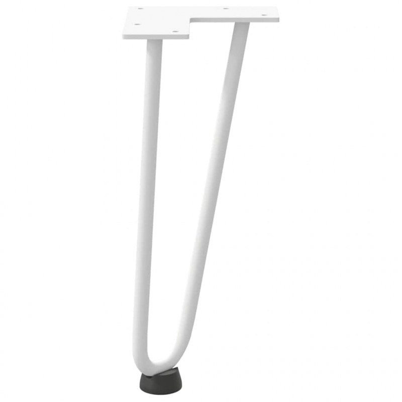 Nogi do stolika kawowego w kształcie spinki do włosów 4 szt. Białe 30 cm Stal lite