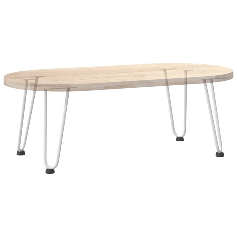 Nogi do stolika kawowego w kształcie spinki do włosów 4 szt. Białe 30 cm Stal lite
