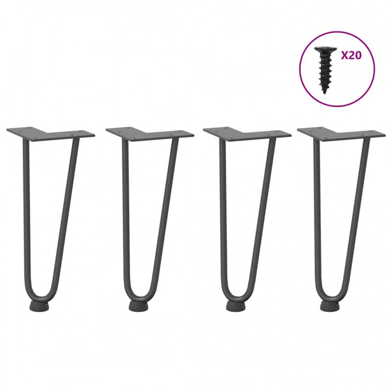 Nogi do stolika kawowego 4 szt. Antracyt 30 cm Stal lite