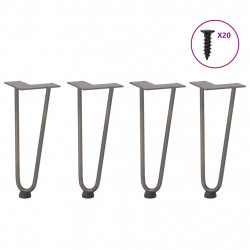 Nogi do stolika kawowego 4 szt. Naturalna stal 30 cm Solidna stal