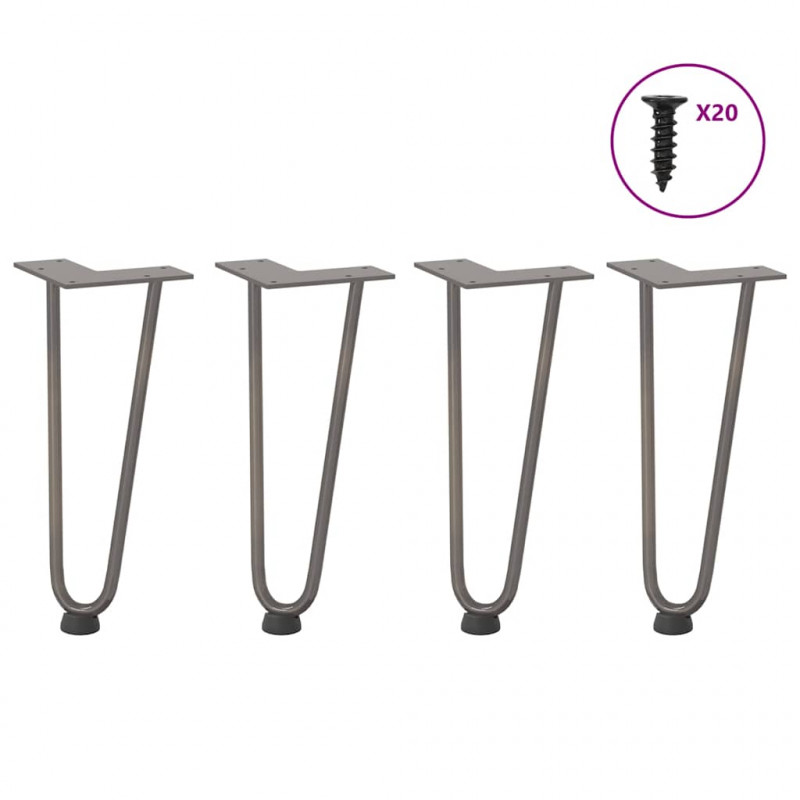 Nogi do stolika kawowego 4 szt. Naturalna stal 30 cm Solidna stal