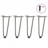 Nogi do stolika kawowego 4 szt. Naturalna stal 30 cm Solidna stal