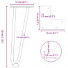 Nogi do stolika kawowego 4 szt. Naturalna stal 30 cm Solidna stal