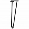 Nogi do stolika kawowego w kształcie spinki do włosów 4 szt. Czarne 42 cm Stal lite