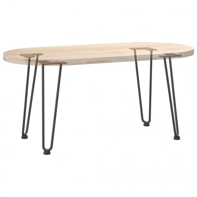 Nogi do stolika kawowego w kształcie spinki do włosów 4 szt. Czarne 42 cm Stal lite