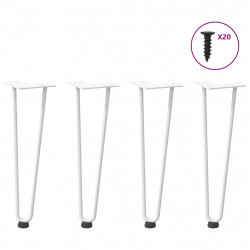 Nogi do stolika kawowego w kształcie spinki do włosów 4 szt. Białe 42 cm Stal lite