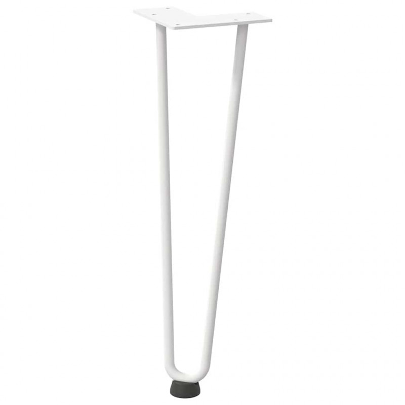 Nogi do stolika kawowego w kształcie spinki do włosów 4 szt. Białe 42 cm Stal lite