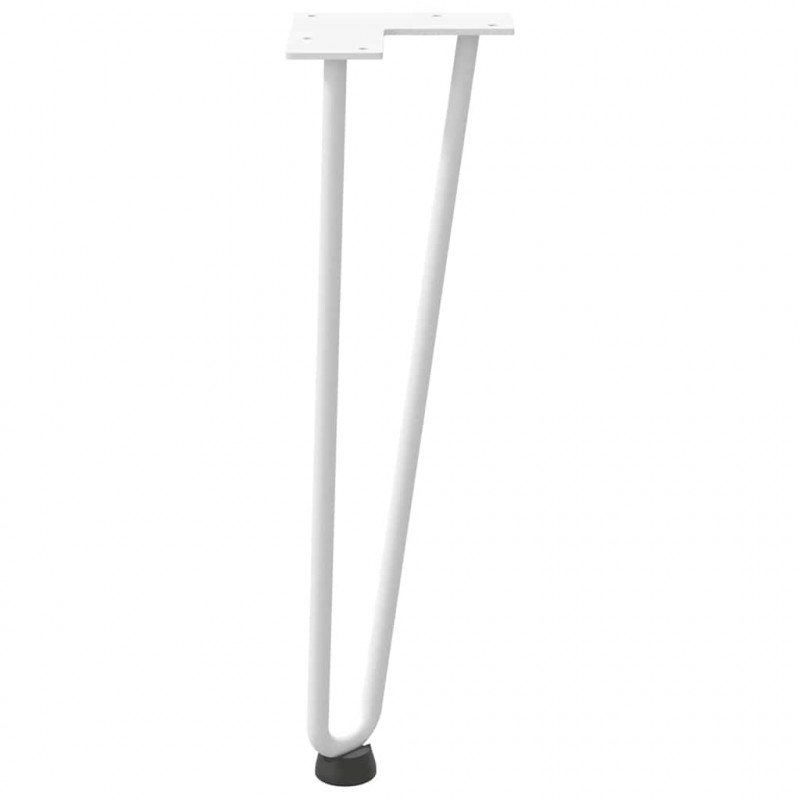 Nogi do stolika kawowego w kształcie spinki do włosów 4 szt. Białe 42 cm Stal lite