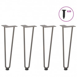 Nogi do stolika kawowego 4 szt. Naturalna stal 42 cm Solidna stal