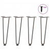 Nogi do stolika kawowego 4 szt. Naturalna stal 42 cm Solidna stal