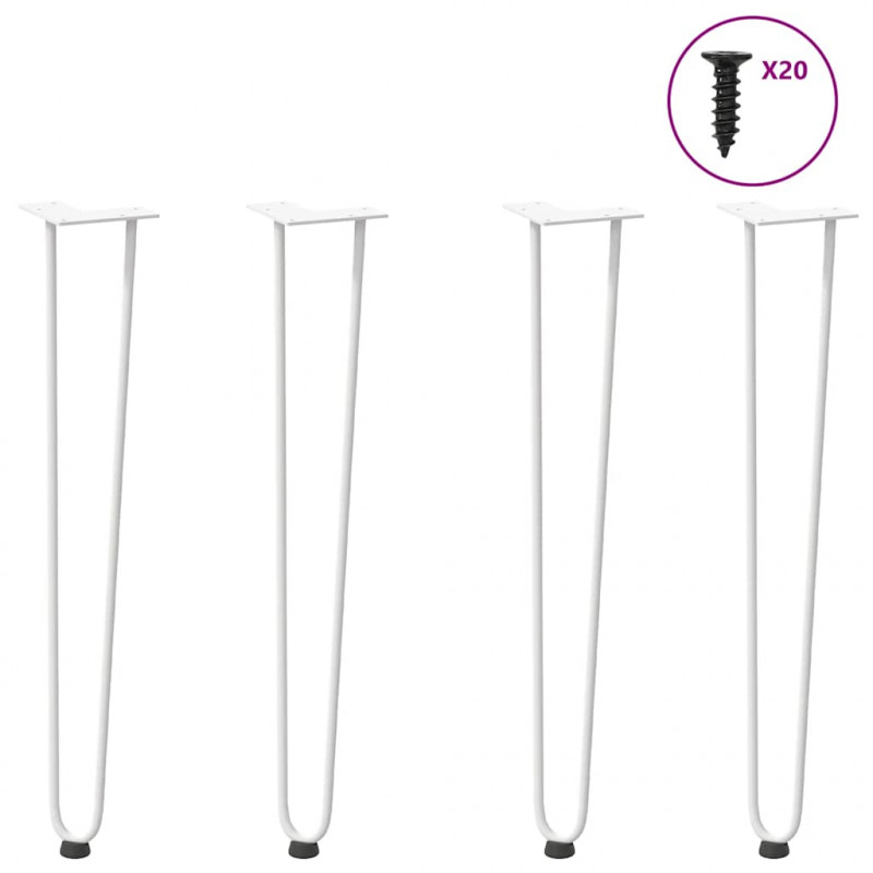 nogi wsuwkowe do stolików konsolowych do stolika konsolowego 4 szt. Biały 72 cm Stal lite