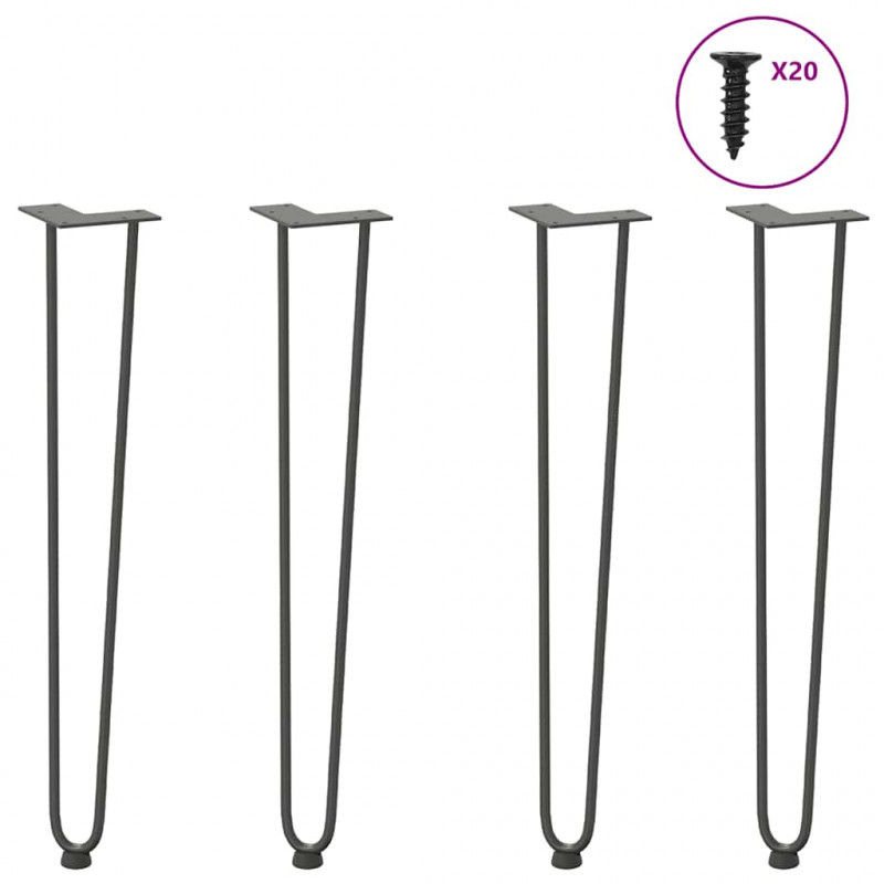 nogi wsuwkowe do stolików konsolowych do stolika konsolowego 4 szt. Antracyt 72 cm Stal lite
