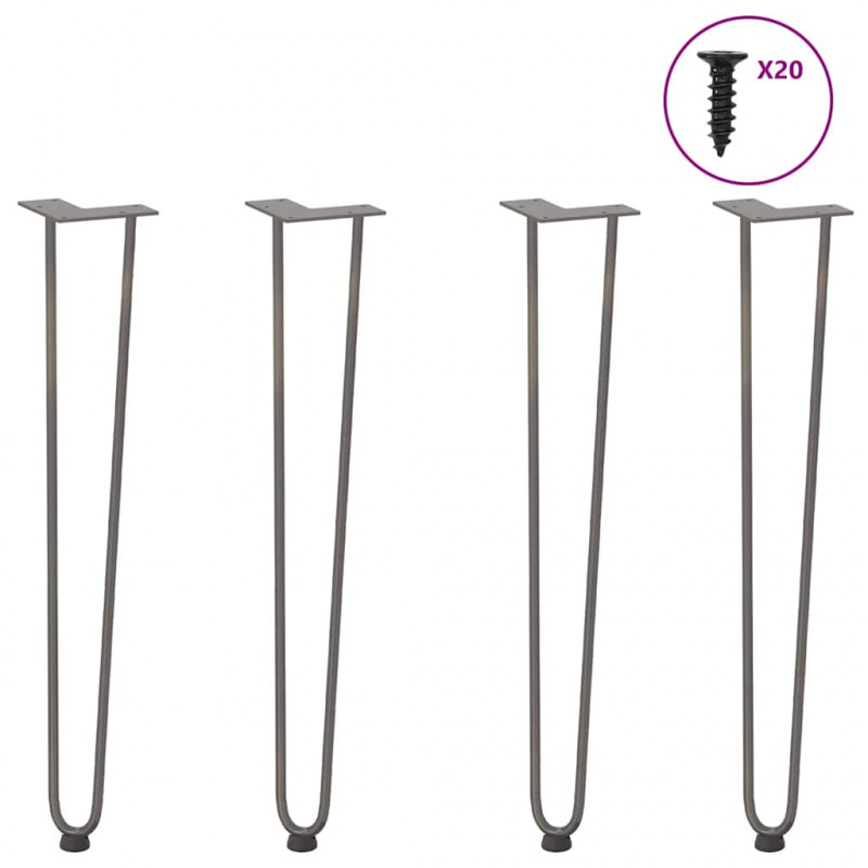 nogi do stolików konsolowych do stolika konsolowego 4 szt. Naturalna stal 72 cm Solidna stal