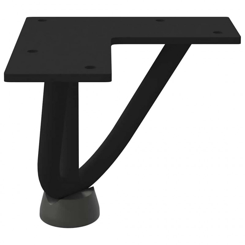 Nogi do stolika kawowego w kształcie spinki do włosów 4 szt. Czarne 10 cm Stal lite