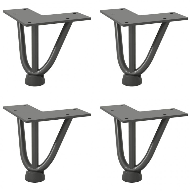 Nogi do stolika kawowego 4 szt. Antracyt 10 cm Stal lite