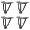 Nogi do stolika kawowego 4 szt. Antracyt 10 cm Stal lite