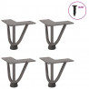 Nogi do stolika kawowego z szpilkami 4 szt. Naturalna stal 10 cm Solidna stal
