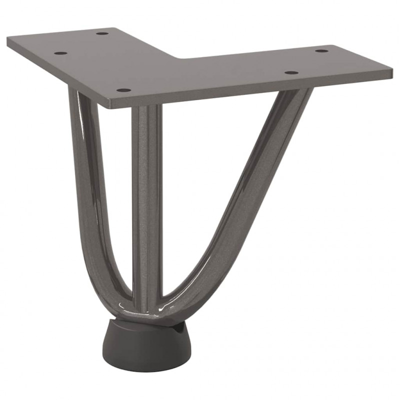 Nogi do stolika kawowego z szpilkami 4 szt. Naturalna stal 10 cm Solidna stal
