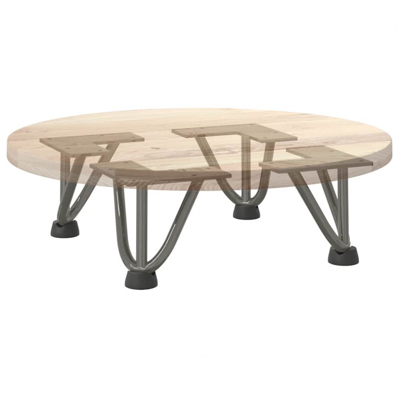 Nogi do stolika kawowego z szpilkami 4 szt. Naturalna stal 10 cm Solidna stal