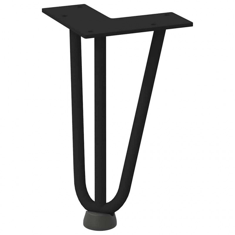 Nogi do stolika kawowego w kształcie spinki do włosów 4 szt. Czarne 20 cm Stal lite
