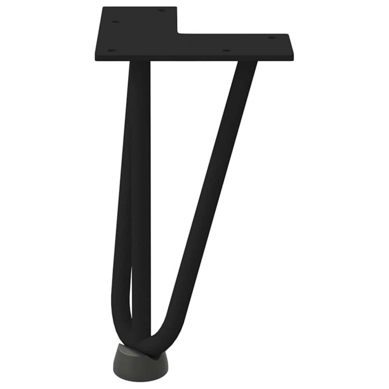 Nogi do stolika kawowego w kształcie spinki do włosów 4 szt. Czarne 20 cm Stal lite