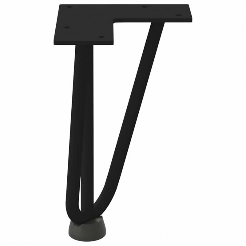 Nogi do stolika kawowego w kształcie spinki do włosów 4 szt. Czarne 20 cm Stal lite