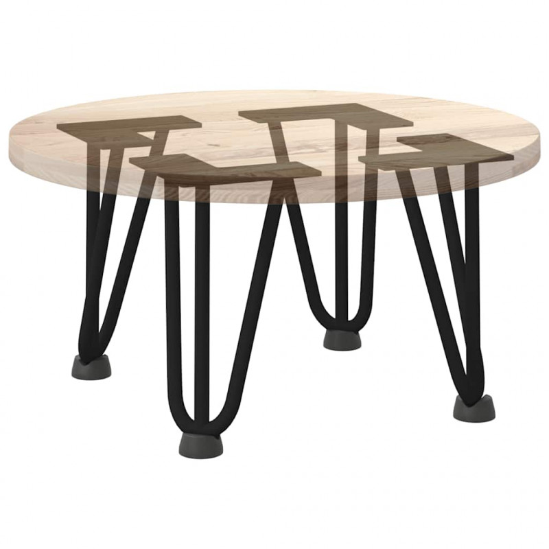 Nogi do stolika kawowego w kształcie spinki do włosów 4 szt. Czarne 20 cm Stal lite