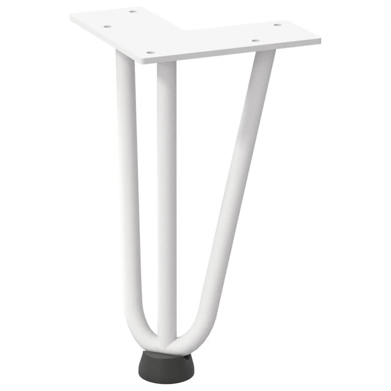 Nogi do stolika kawowego w kształcie spinki do włosów 4 szt. Białe 20 cm Stal lite