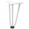 Nogi do stolika kawowego w kształcie spinki do włosów 4 szt. Białe 20 cm Stal lite