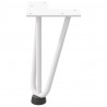 Nogi do stolika kawowego w kształcie spinki do włosów 4 szt. Białe 20 cm Stal lite