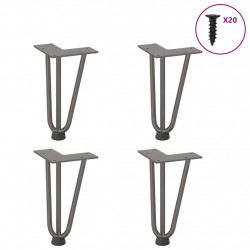 Nogi do stolika kawowego z szpilkami 4 szt. Naturalna stal 20 cm Solidna stal