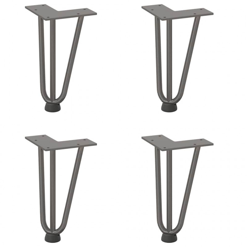 Nogi do stolika kawowego z szpilkami 4 szt. Naturalna stal 20 cm Solidna stal