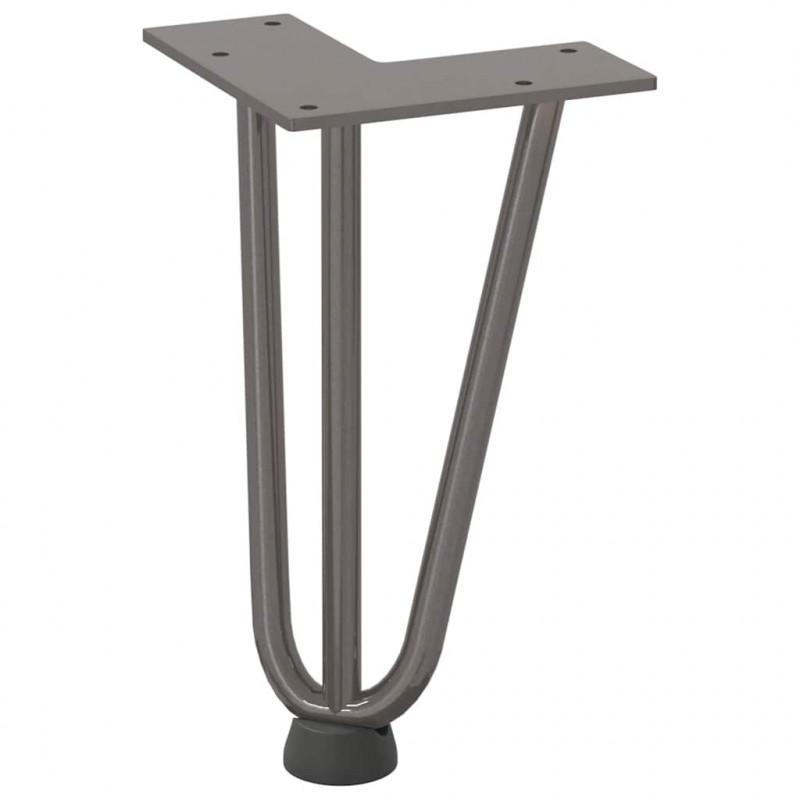 Nogi do stolika kawowego z szpilkami 4 szt. Naturalna stal 20 cm Solidna stal