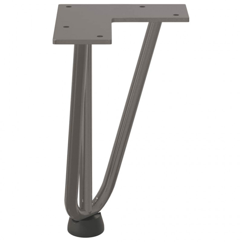 Nogi do stolika kawowego z szpilkami 4 szt. Naturalna stal 20 cm Solidna stal