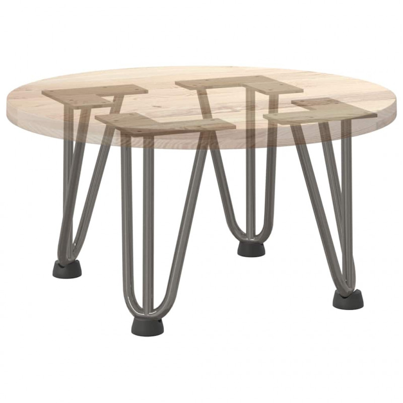 Nogi do stolika kawowego z szpilkami 4 szt. Naturalna stal 20 cm Solidna stal