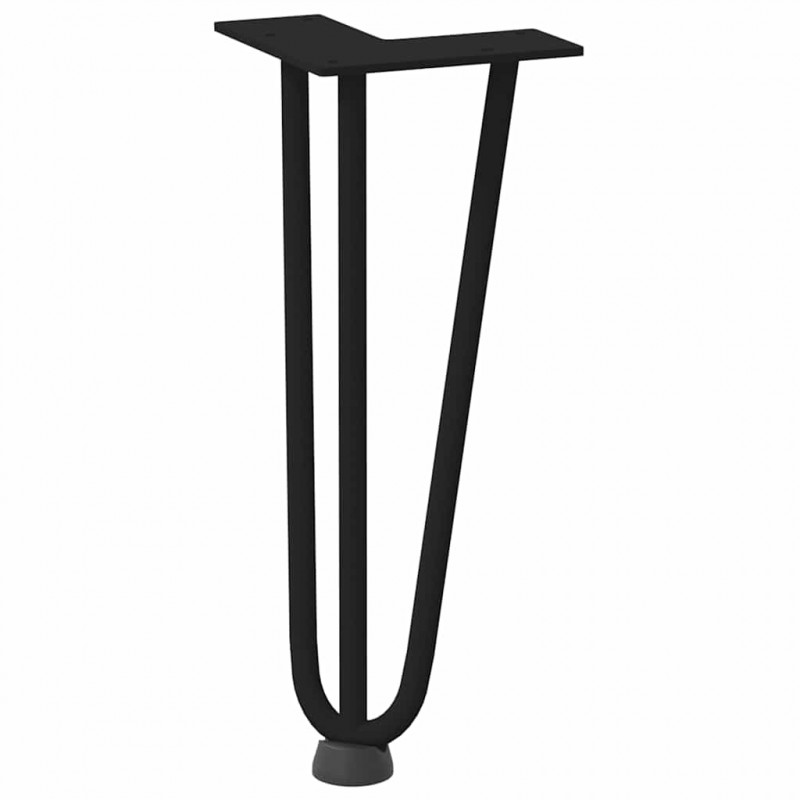 Nogi do stolika kawowego w kształcie spinki do włosów 4 szt. Czarne 30 cm Stal lite