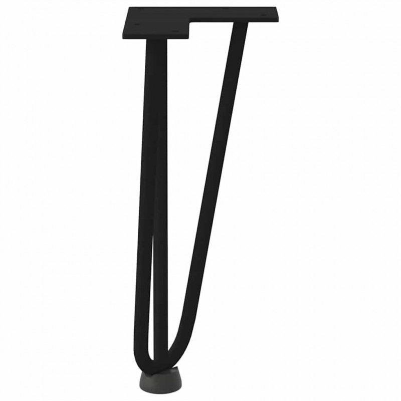 Nogi do stolika kawowego w kształcie spinki do włosów 4 szt. Czarne 30 cm Stal lite
