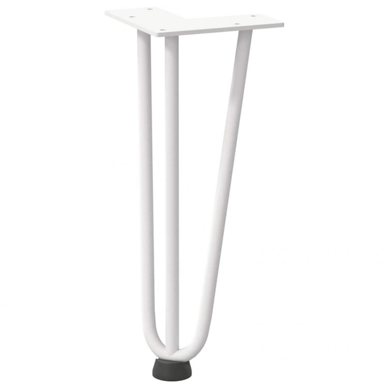 Nogi do stolika kawowego w kształcie spinki do włosów 4 szt. Białe 30 cm Stal lite