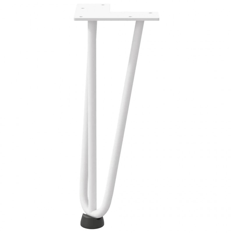 Nogi do stolika kawowego w kształcie spinki do włosów 4 szt. Białe 30 cm Stal lite