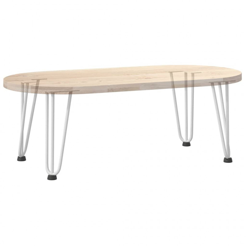 Nogi do stolika kawowego w kształcie spinki do włosów 4 szt. Białe 30 cm Stal lite
