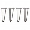 Nogi do stolika kawowego 4 szt. Naturalna stal 30 cm Solidna stal