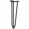 Nogi do stolika kawowego w kształcie spinki do włosów 4 szt. Czarne 42 cm Stal lite