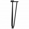 Nogi do stolika kawowego w kształcie spinki do włosów 4 szt. Czarne 42 cm Stal lite