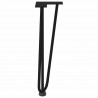 Nogi do stolika kawowego w kształcie spinki do włosów 4 szt. Czarne 42 cm Stal lite