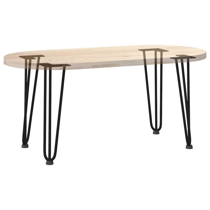 Nogi do stolika kawowego w kształcie spinki do włosów 4 szt. Czarne 42 cm Stal lite