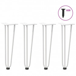 Nogi do stolika kawowego w kształcie spinki do włosów 4 szt. Białe 42 cm Stal lite