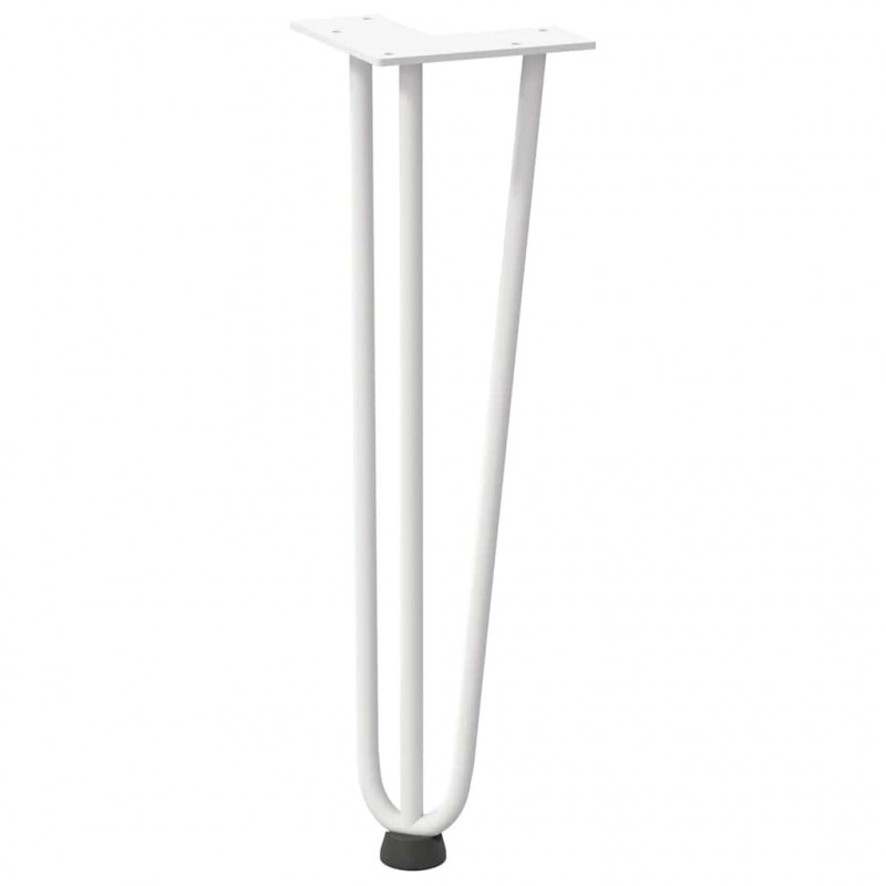 Nogi do stolika kawowego w kształcie spinki do włosów 4 szt. Białe 42 cm Stal lite