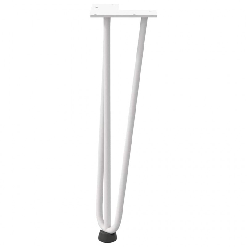Nogi do stolika kawowego w kształcie spinki do włosów 4 szt. Białe 42 cm Stal lite