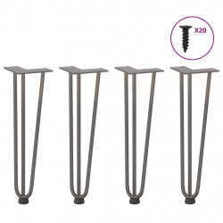 Nogi do stolika kawowego 4 szt. Naturalna stal 42 cm Solidna stal